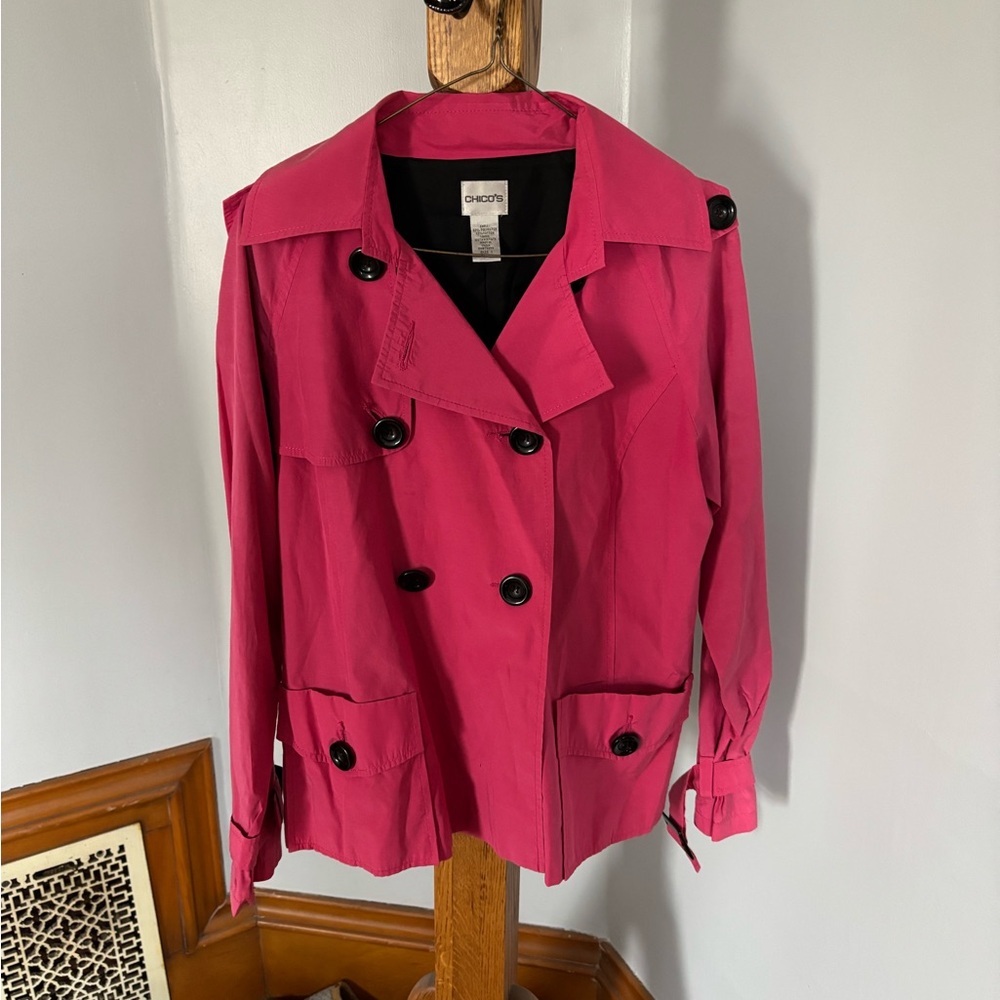 Chico's Women's Pink Double-Breasted Jacket